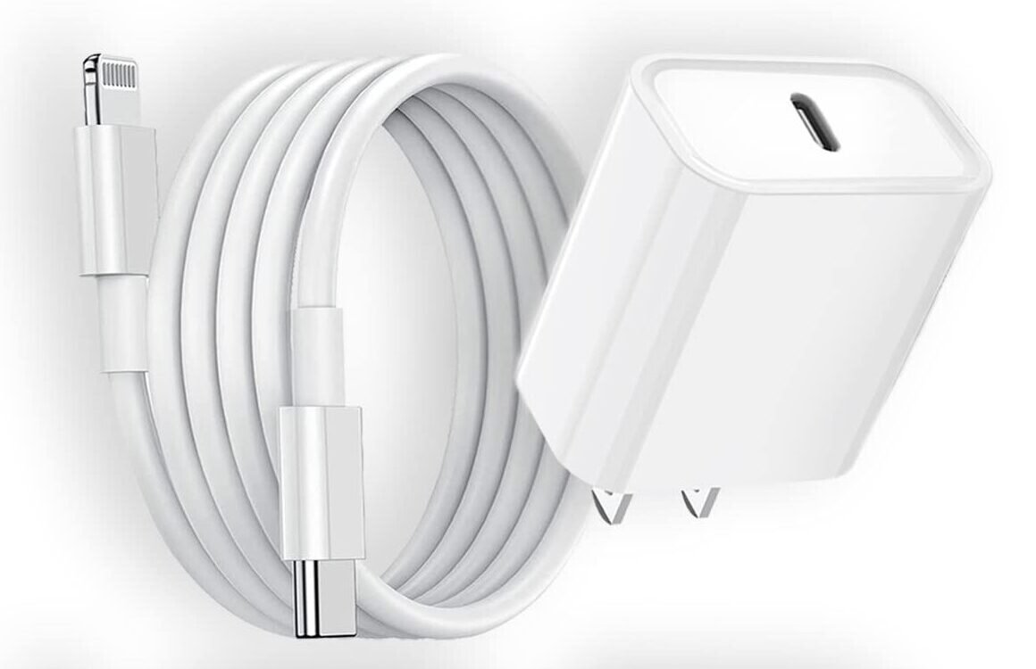 Apple 20w adaptor with usb c to lightning cable
