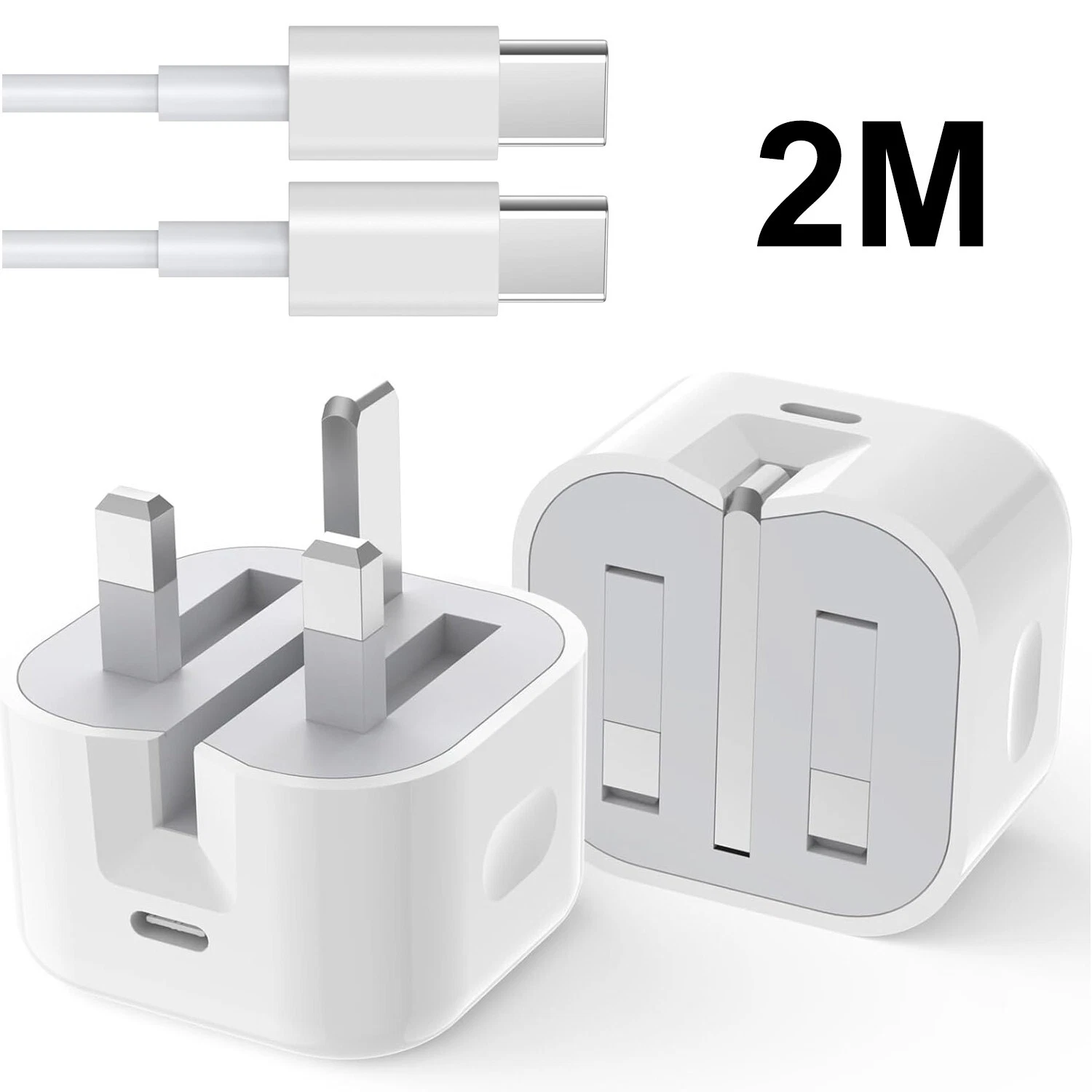 Original APPLE USB-C to USB-C 20W Charger Cube, for IPHONE+ USB C TO C CABLE 1M